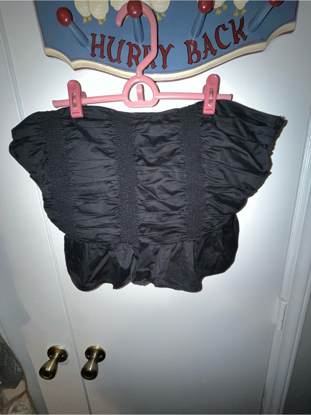 Women’s Black Smocked Ruffle Tube Top